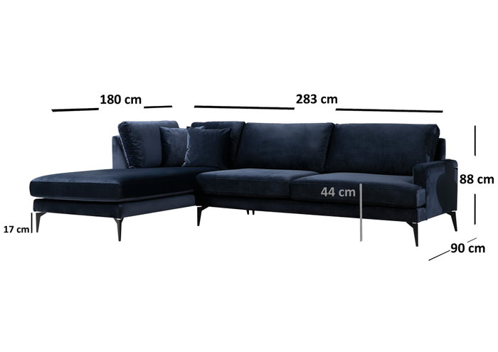 Atelier Del Sofa Papira Corner Left Azul Marino
